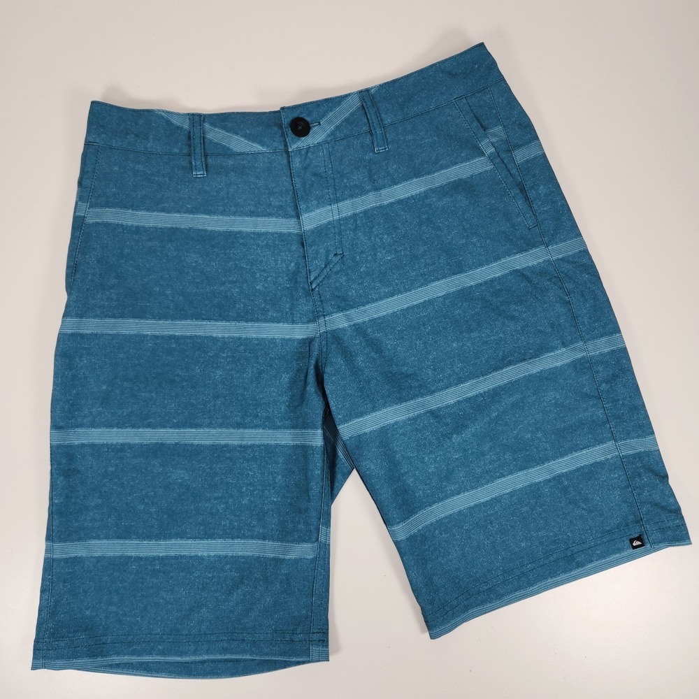 Quiksilver Amphibians Mens Blue Striped Hybrid Shorts Size 30 (No Tag)